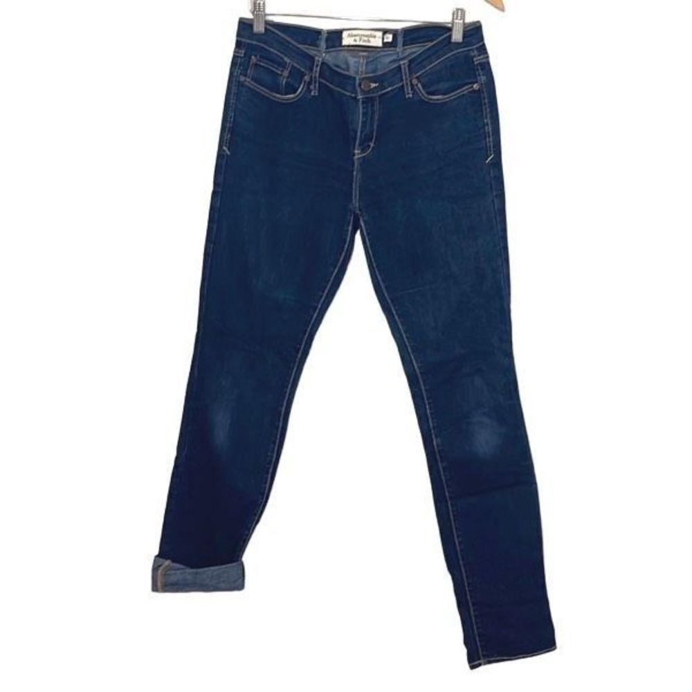 Abercrombie & Fitch Womens Erin Stretch Jeans Skinny Dark Wash‎ Blue Size 8 Long